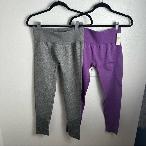 FEM Lot Of Two  Purple Fiorela Curve & Grey Sujey Scrunchy Booty Leggings NWT XL - Picture 2 of 16